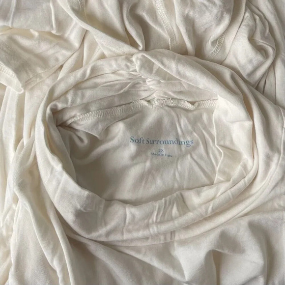 Soft Surroundings Modal Tunic Top Ivory Turtleneck Long Sleeve Pullover Size 2X - Picture 3 of 3